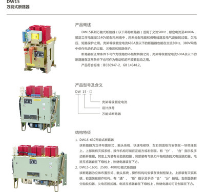 DW15-4000系列萬能式斷路器 埃克倫斯電氣的專業選擇